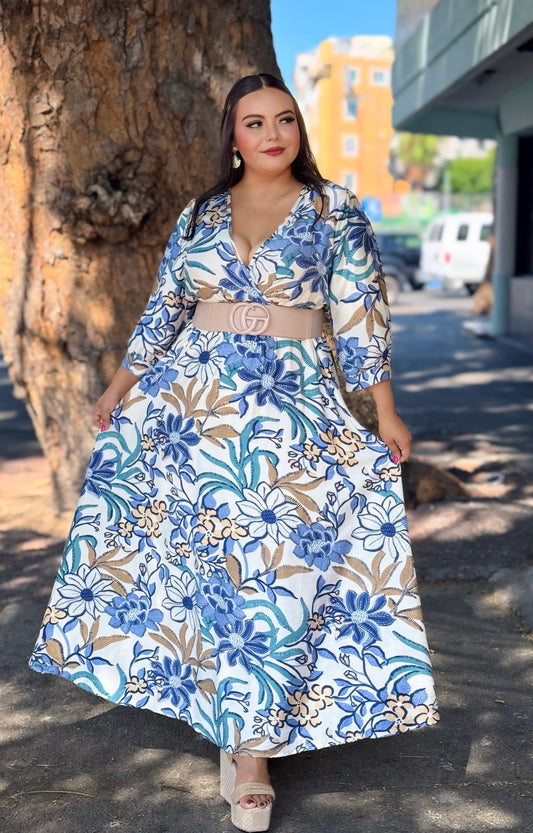Vestido largo azul