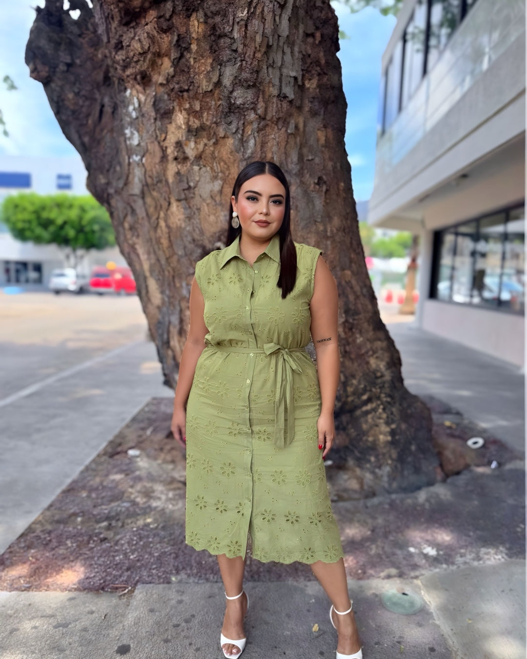 Vestido verde olivo
