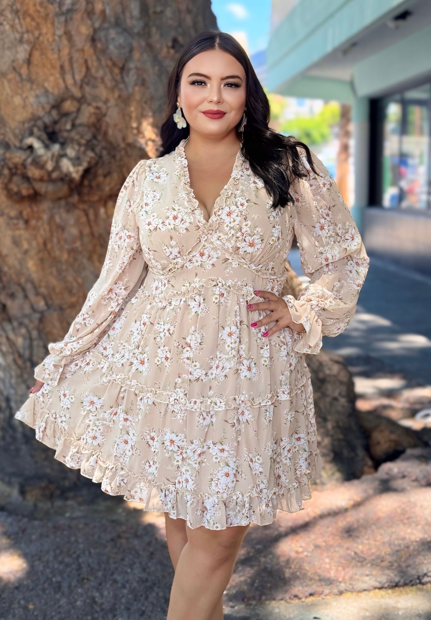 Vestido mocha flores