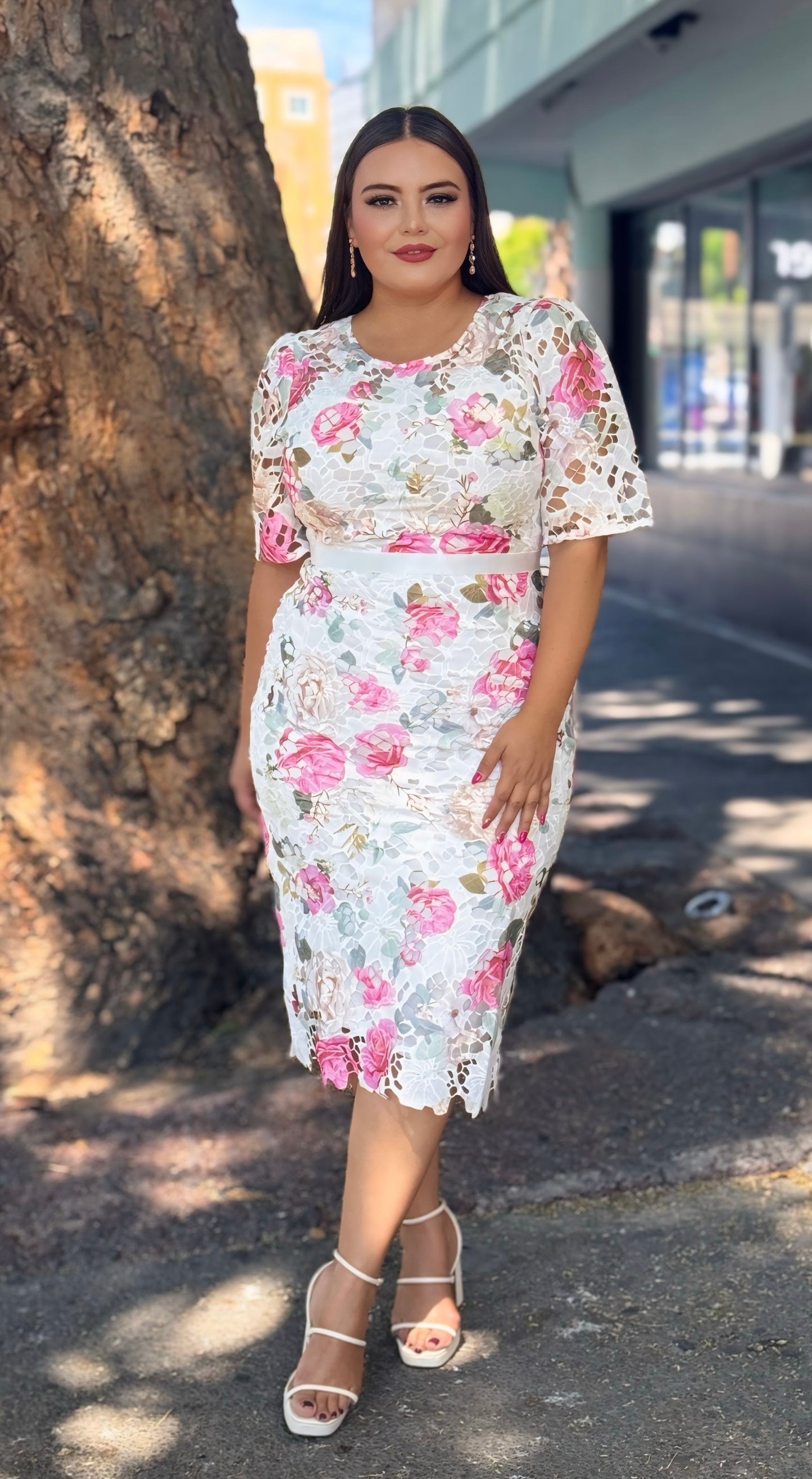 Vestido encaje flores