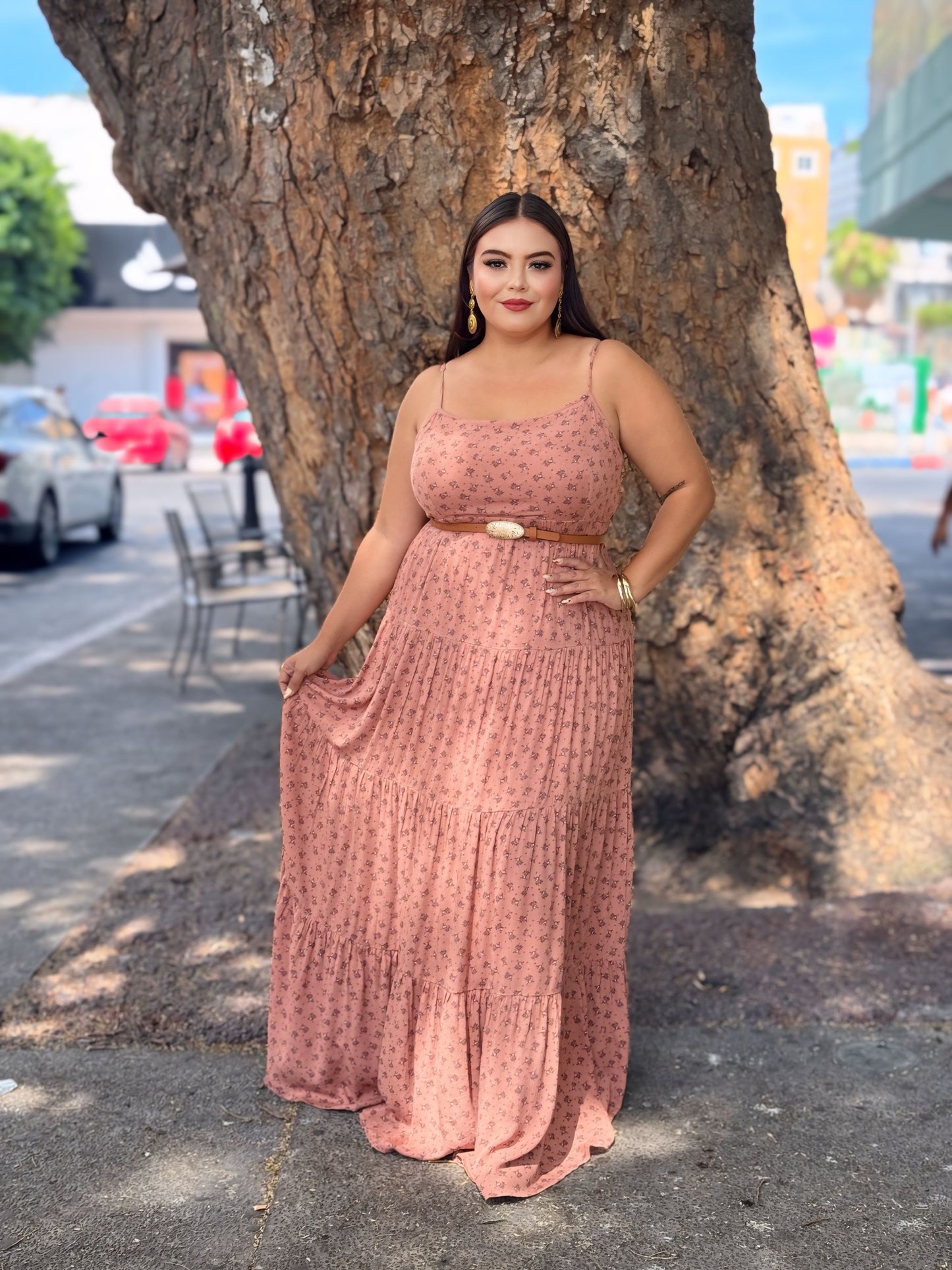 Vestido largo tirante