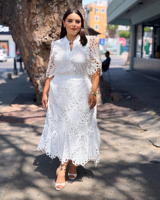 Set crochet blanco