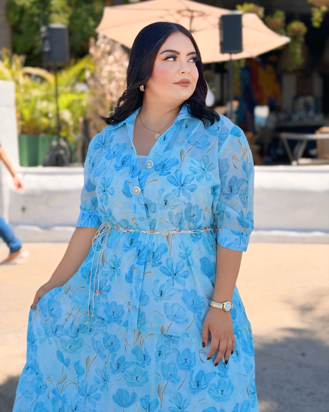 Vestido Flores Azul