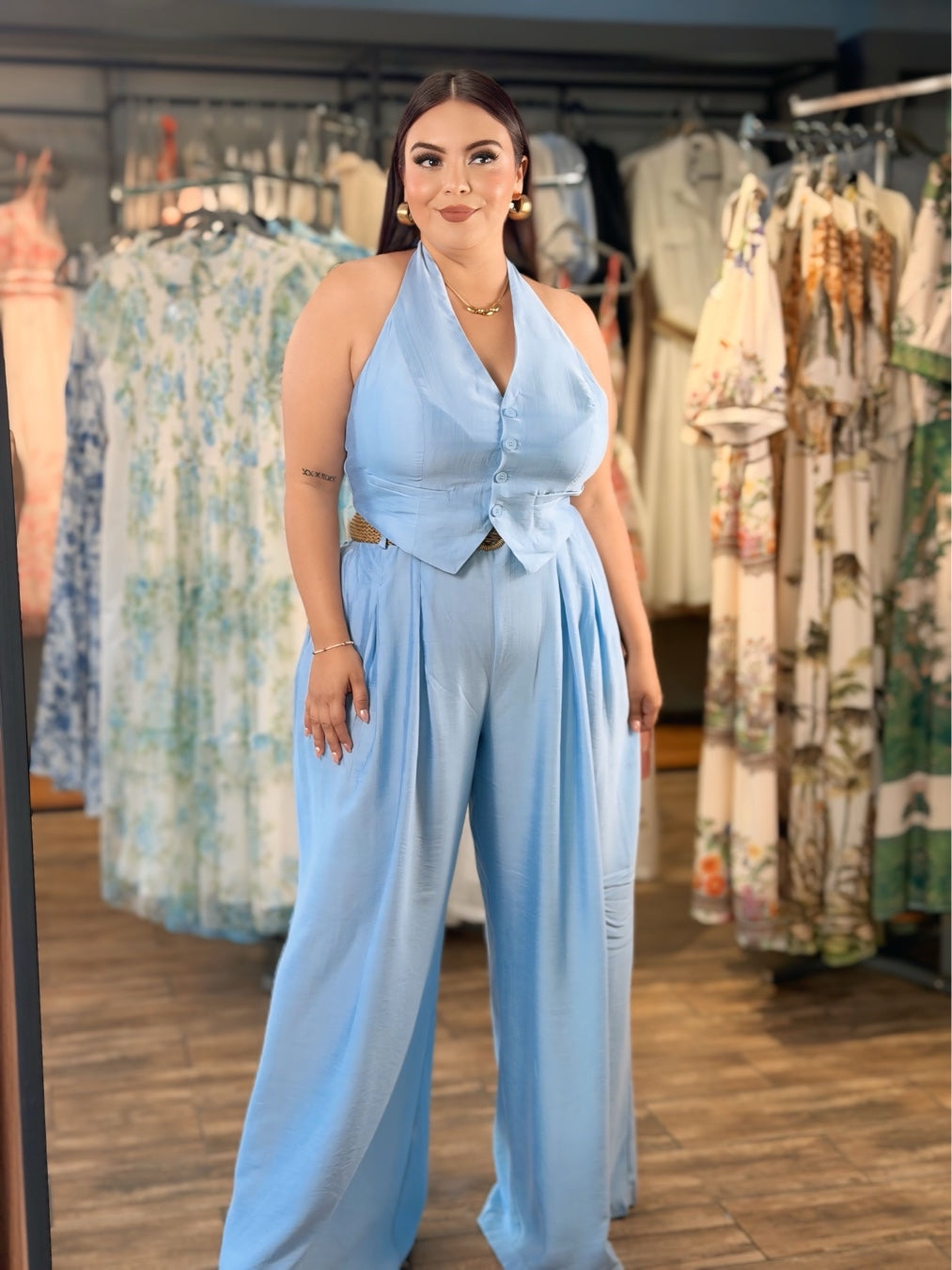 Set Halter azul