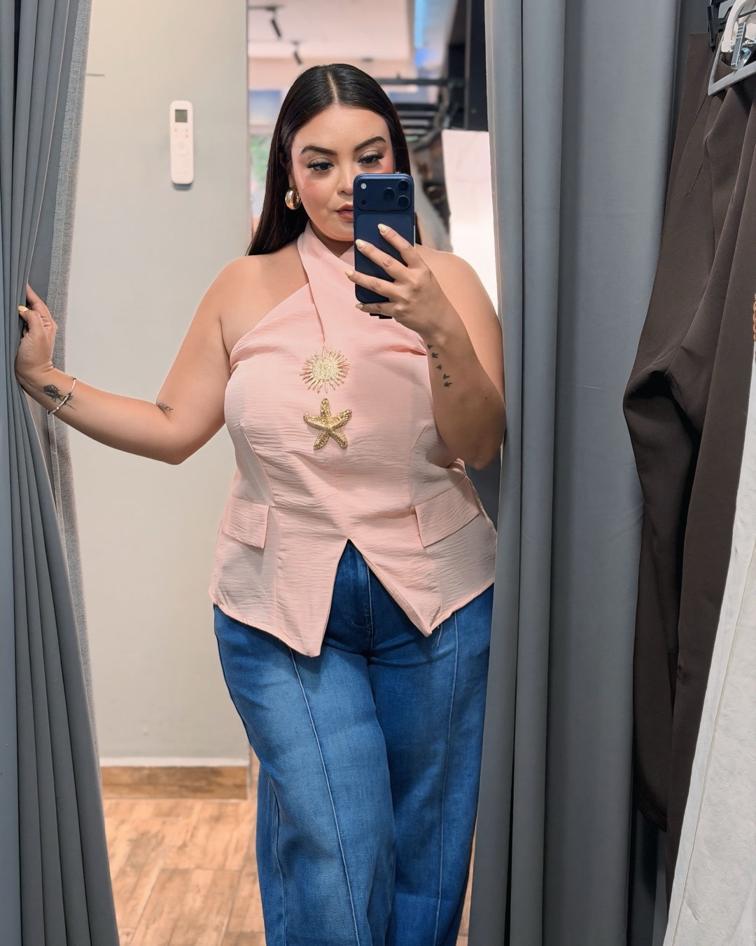 Blusa Halter rosa
