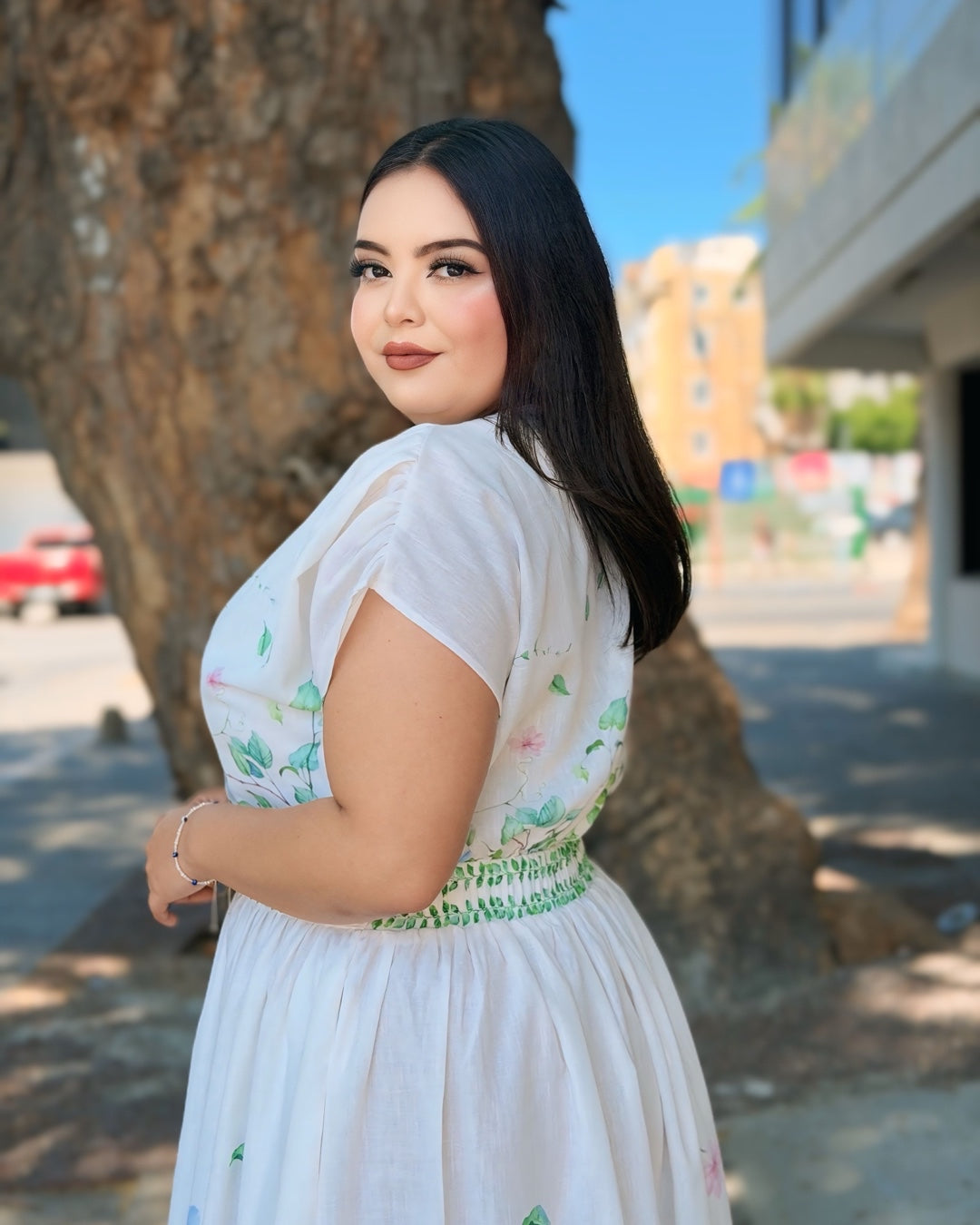 Vestido floral verde