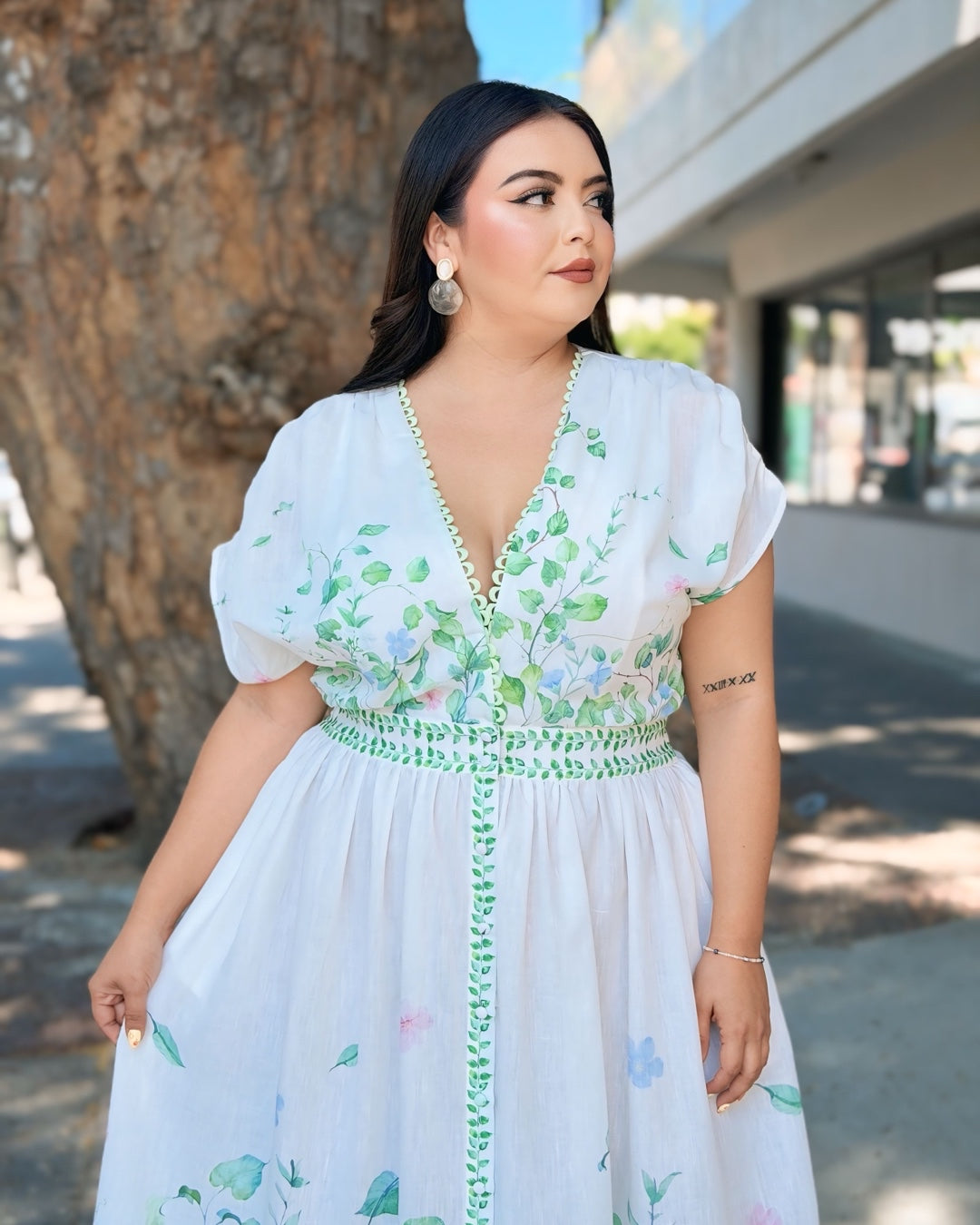 Vestido floral verde