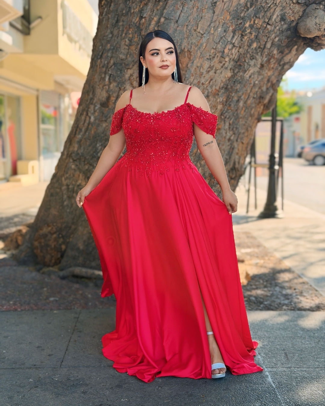 Vestido noche rojo