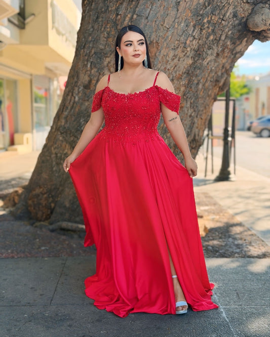 Vestido noche rojo