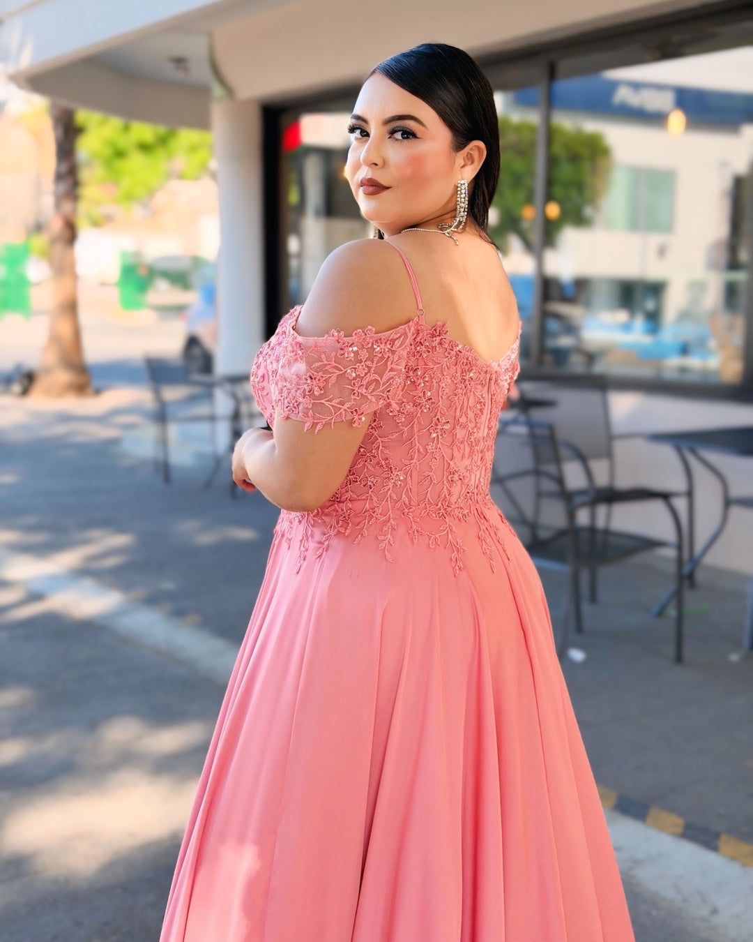 Vestido noche rosa