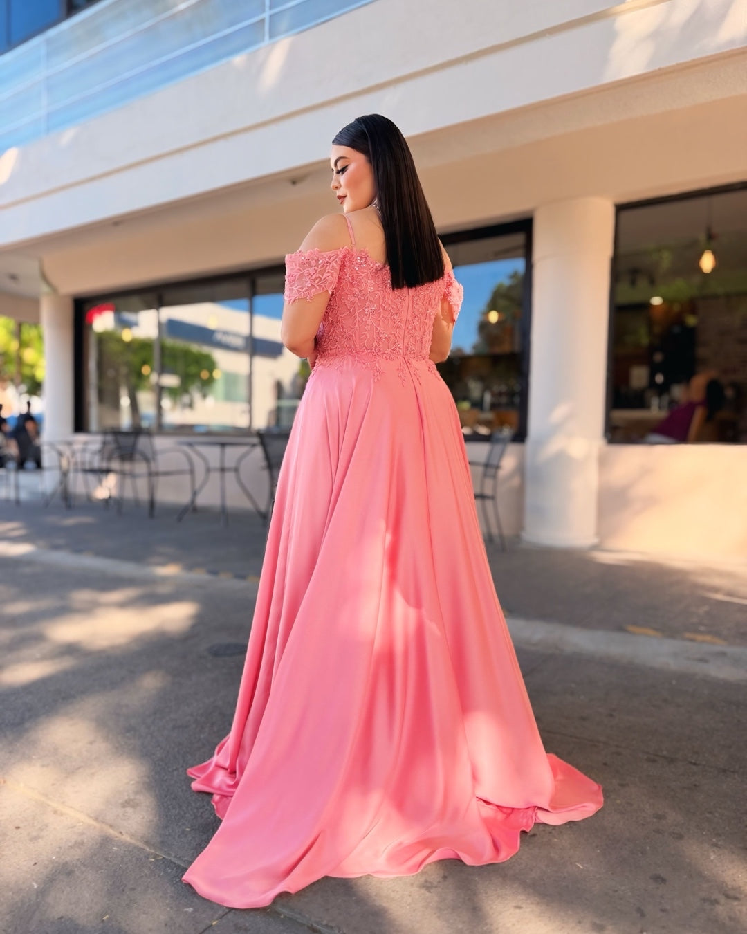 Vestido noche rosa