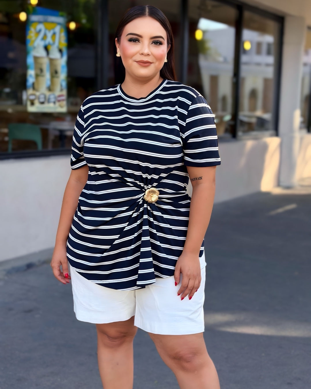 Blusa rayas blancas