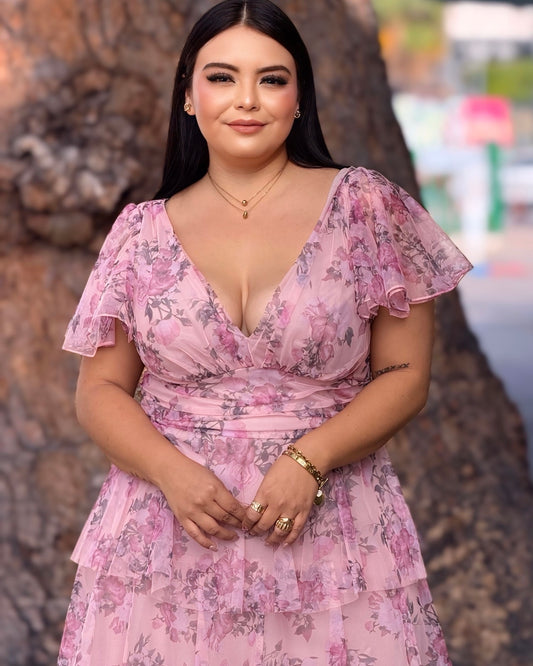 Vestido flor - rosa